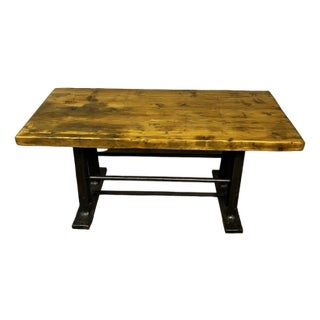 Worktable with Cast Iron Legs For Sale
