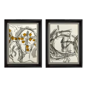 2 Jean-Paul Riopelle Original Color Lithograph Limited Ed. 1974 (2pc Set)
