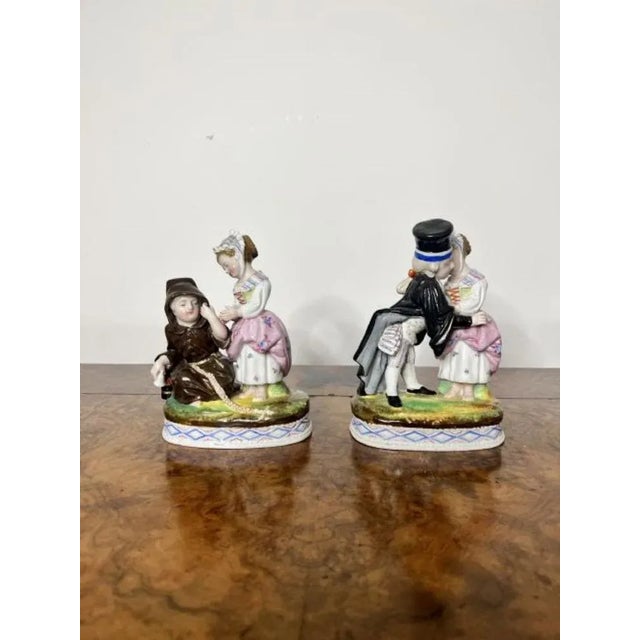 Victorian Continental Porcelain Figures, 1880s, Set of 2 For Sale - Image 3 of 5