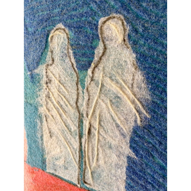1980s Calman Shemi “Canopy #6” Monumental Textile Soft Painting, 64” X 48”, Signed For Sale - Image 12 of 12