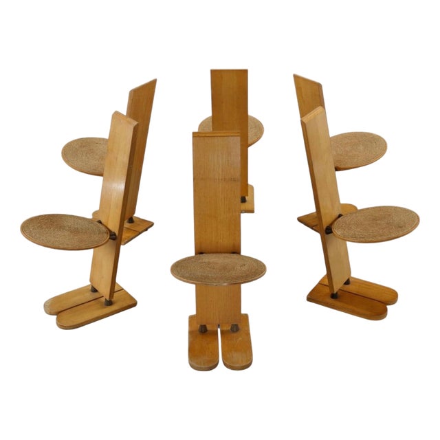 1970’s Set of 6 Gigi Sabadin “Pala” Chairs for Emme For Sale