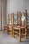1960s Vintage Hand Painted Folk Art Dining Chairs With Woven Rush Seats - Set of 5 For Sale - Image 5 of 13