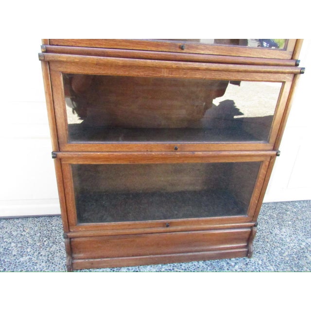 Antique English Oak Stacking Lawyers Bookcase For Sale - Image 15 of 18