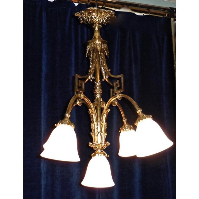 Rococo French Rococo Chandelier in Gilded Brass, 1900 For Sale - Image 3 of 7