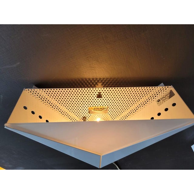 Palm Wall Lights in White Glass and Metal from Stilnovo, 1960s, Set of 2 For Sale - Image 6 of 15