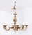 Brass 1970s Art Nouveau European Six Arm Cast Brass Chandelier For Sale - Image 8 of 9