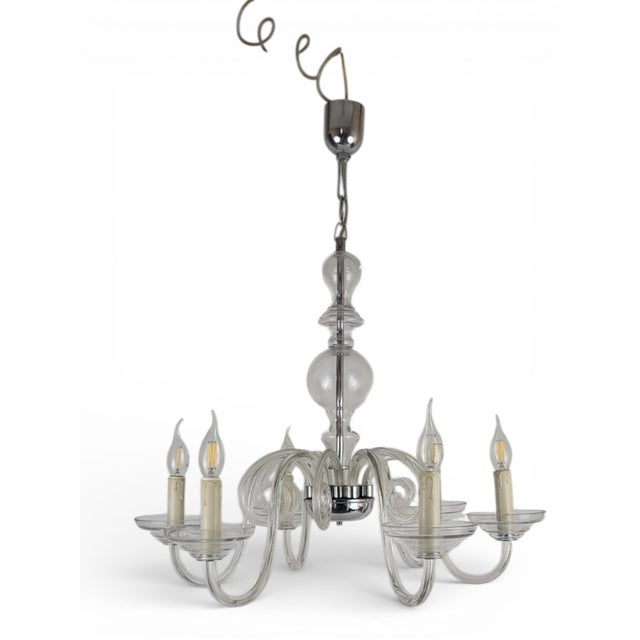 Bohemian Crystal 6-Light Chandelier, 1970s For Sale - Image 17 of 17