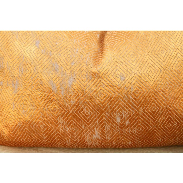 Gold Maharaja's Accord, Set of 2 Heirloom Bagh Phulkari Pillows For Sale - Image 8 of 9