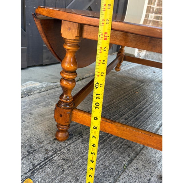 Wood Vintage Ethan Allen Solid Maple Drop Leaf Coffee Table For Sale - Image 7 of 11