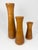 Vintage MCM style set of 3 turned wood tapered candle holders. A really beautiful set. In great vintage condition, with...