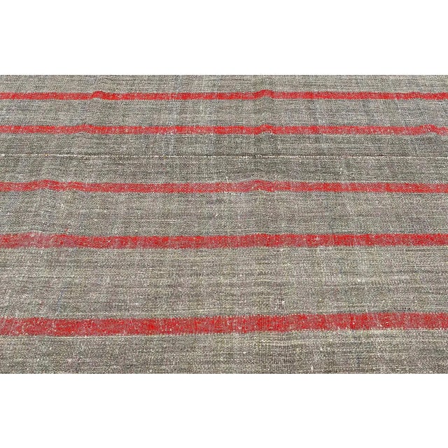Mid 20th Century Red & Gray Vintage Kilim Rug For Sale - Image 4 of 7