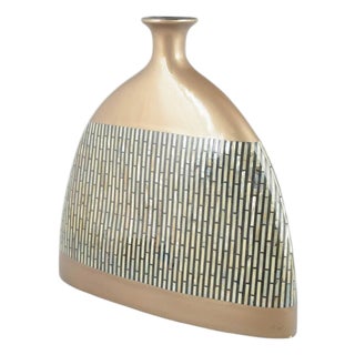 Large European Studio Ceramic Vase with Geometric Mosaic Decoration, 1980s For Sale