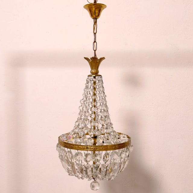 Early 20th Century Empire Crystal Hot Air Balloon Chandelier, 1890s For Sale - Image 9 of 15