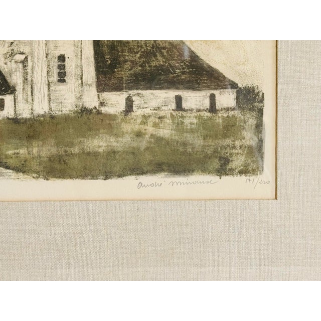Vintage 1960s “Eglise” Lithograph by Andre Minaux For Sale - Image 4 of 8