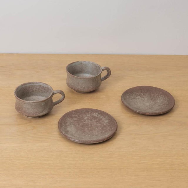 1960s French Stoneware Ceramic Coffee Set- 7 Pieces For Sale - Image 17 of 18