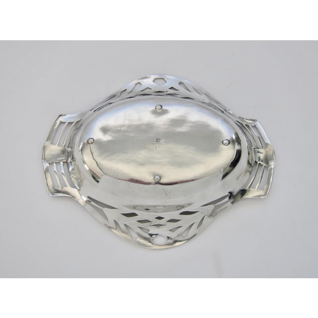 Metal Art Nouveau Orivit Double Handle Pewter Bowl For Sale - Image 7 of 8