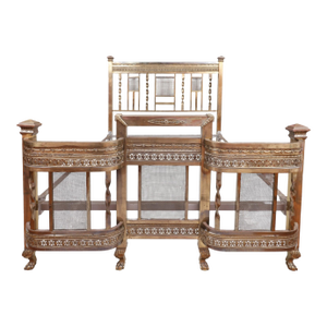 French Art Deco Period Full Size Brass Bed