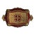 Vintage Ornate Italian Burgundy & Gold Florentine Tray For Sale