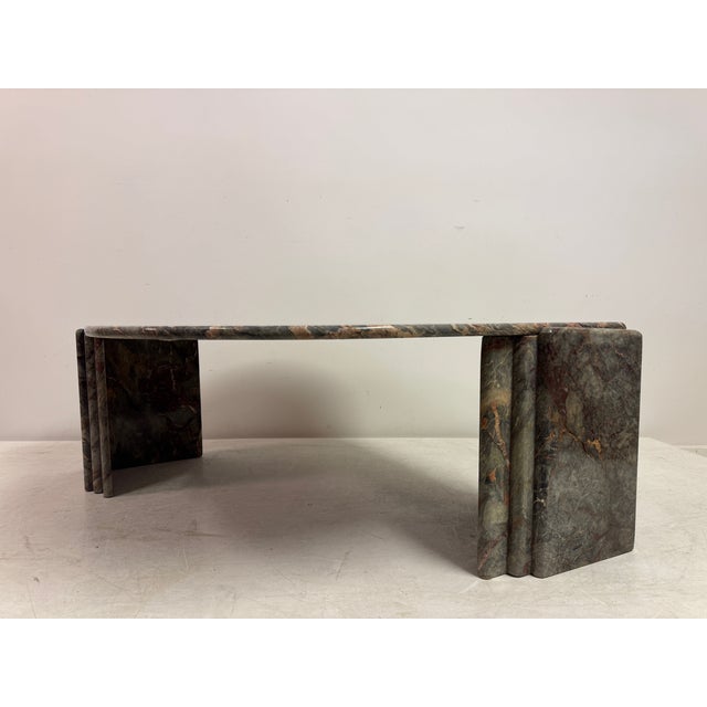Green Sculptural Eye-Shaped Marble Coffee Table, 1980s For Sale - Image 8 of 15