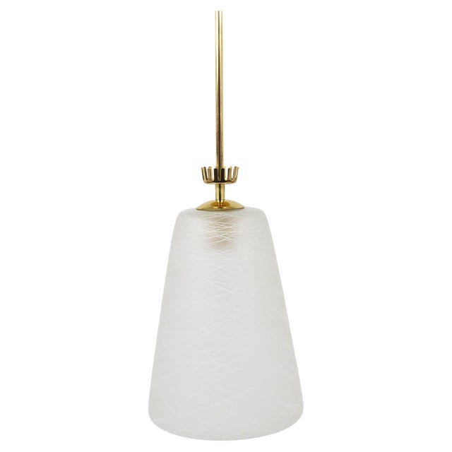 Mid-Century Brass Crown Pendant Lamp Lantern in the style of Gio Ponti, Italy, 1950s For Sale