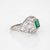 Art Deco Vintage Art Deco Diamond Emerald Ring Sz 5 Platinum Fine Jewelry 1920s For Sale - Image 3 of 6