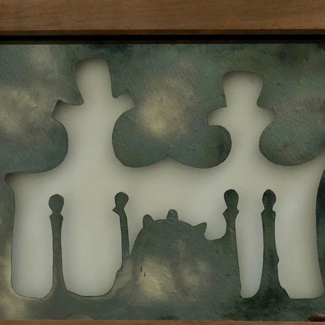 Suzan Etkin, Acid Etched Metallic Foil Glass Wall Sculpture Artwork Framed Ed. 25 Signed For Sale - Image 4 of 4