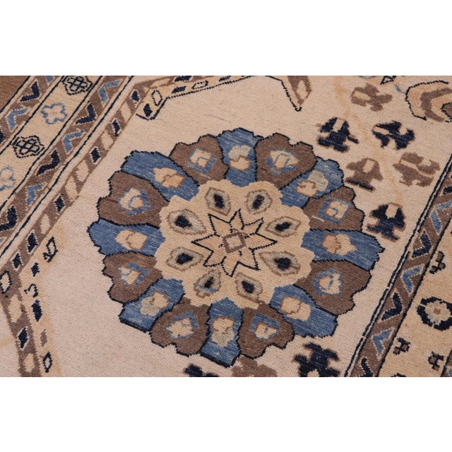 Boho Chic Ziegler Brown Ivory Hand-Knotted Wool Rug - 10'8'' X 14'11'' For Sale - Image 4 of 8