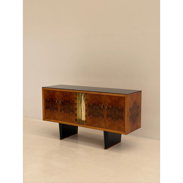 Brown Art Deco Style Sideboard in Walnut Burl, 1940s For Sale - Image 8 of 18