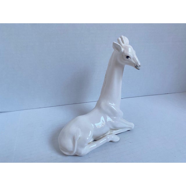 1970s 1970s Vintage Fitz and Floyd White Ceramic Giraffe Sculpture For Sale - Image 5 of 12