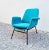 Mid-Century Modern Armchair in Turquoise Fabric in the Style of Alvin Lustig from Stol Kamnik, 1960s For Sale - Image 4 of 4