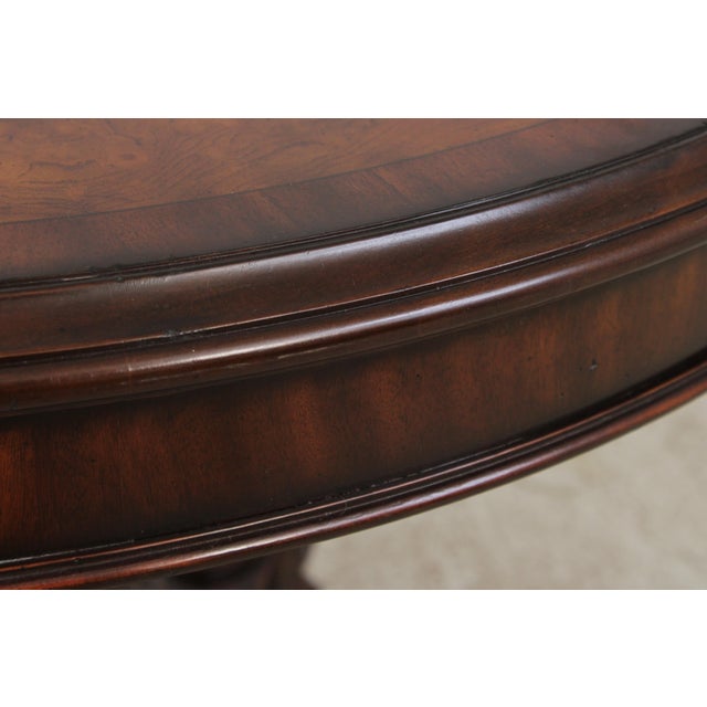 Maitland Smith 42 Inch Round Inlaid Mahogany Center Table For Sale In Philadelphia - Image 6 of 14