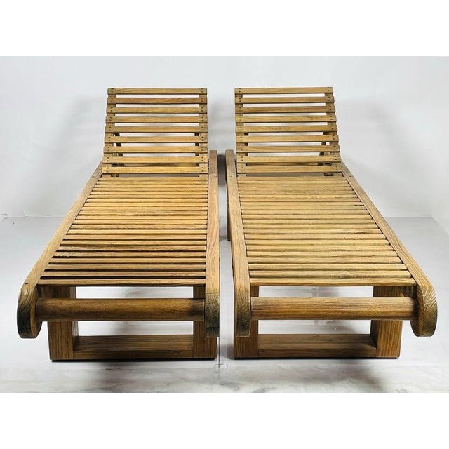 Teak Double Chaise Lounges by Kipp Stewart Design for Summit Furniture