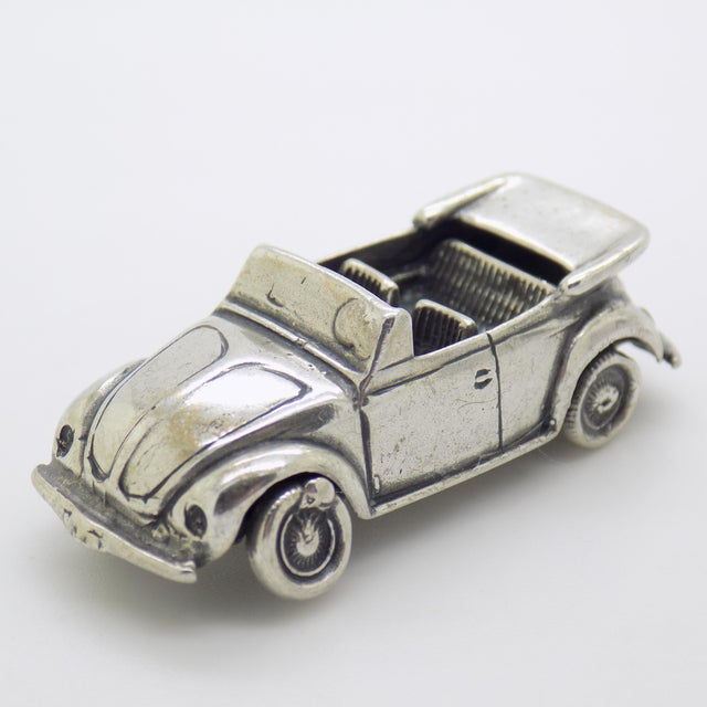 Italian Vintage Italian Handmade Genuine Silver Cabrio Car Convertible Figurine Miniature, Made in Tuscany (Arezzo, Ar, Italy) For Sale - Image 3 of 11
