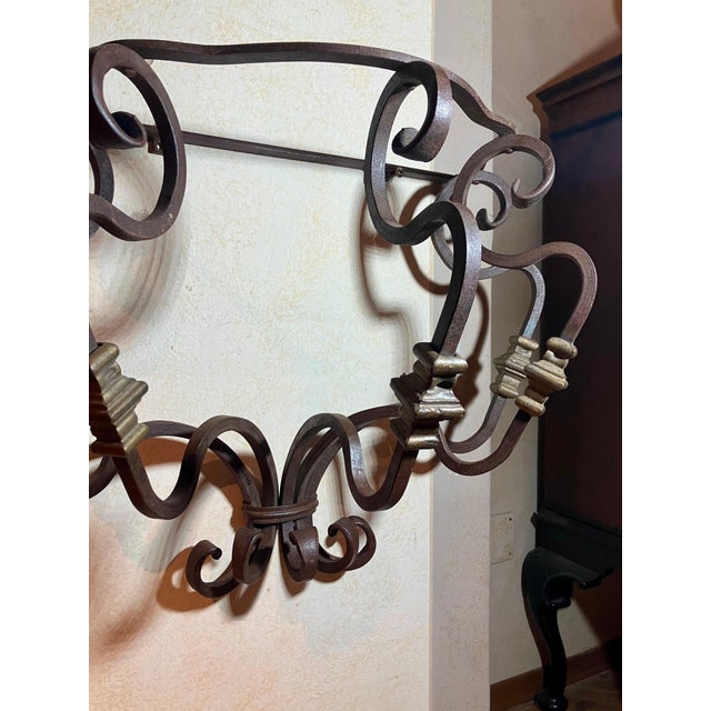 19th Century Italian Wrought Iron Wall Brackets, Set of 2 For Sale - Image 6 of 13
