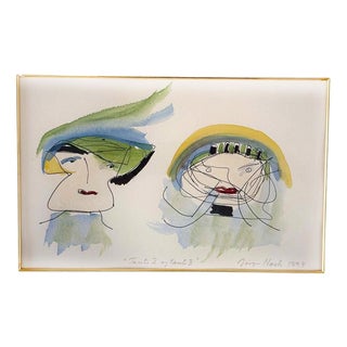Jørgen Nash, Aunt 1 and Aunt 2, 1990s, Watercolor For Sale