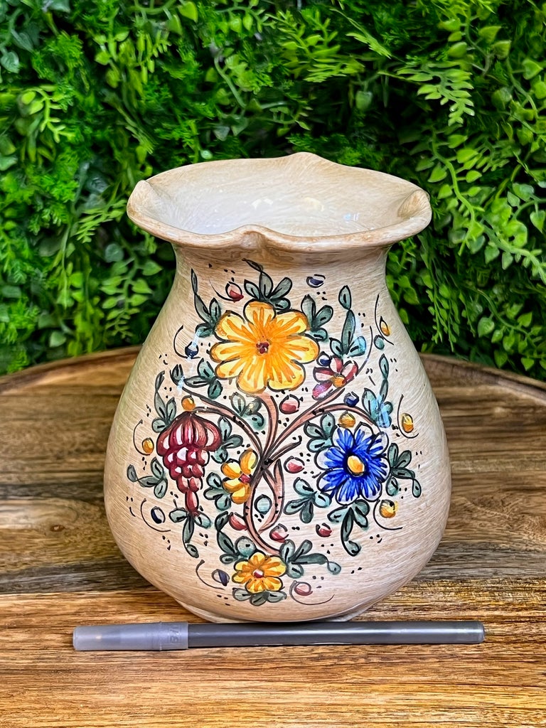 Vintage Hand-Painted Baffoni Gubbio Italian Vase | Chairish