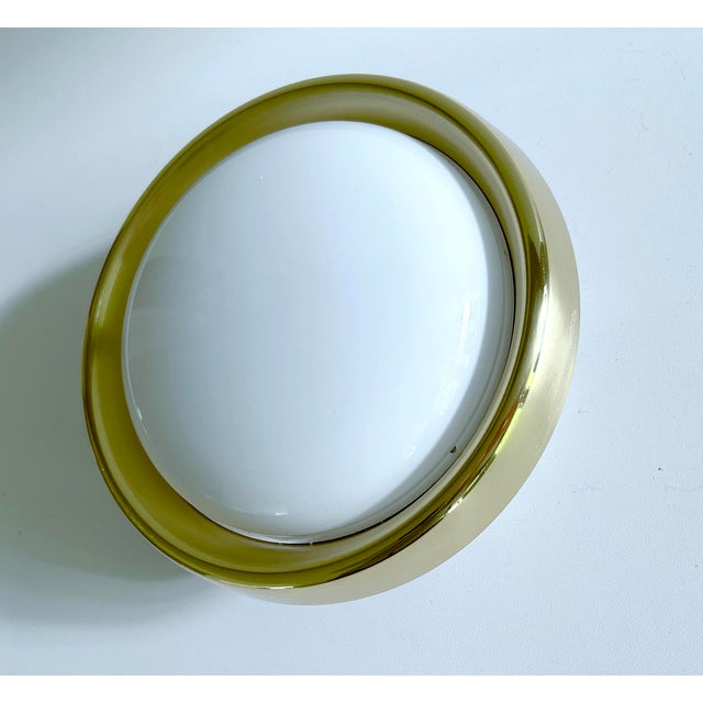 Mid-Century Modern Vintage Brass and Glass Sconce from Limburg For Sale - Image 3 of 11