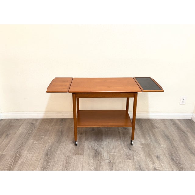Mid Century Modern Danish Expandable Serving Cart For Sale - Image 11 of 13