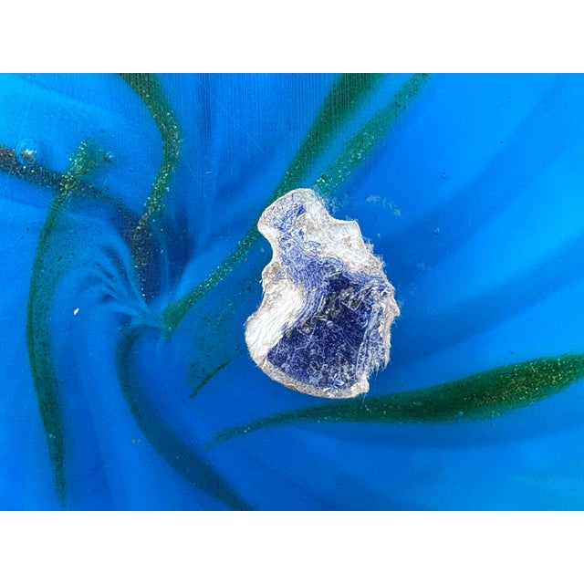 Large Vintage Murano Art Glass Vase With Millefiori Flowers, Gold Aventurine & Heart-Shaped Rim, Italy For Sale - Image 12 of 12