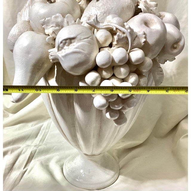 1960s White Ceramic Italian Blanc De Chine Fruit Topiary Centerpiece For Sale - Image 10 of 11