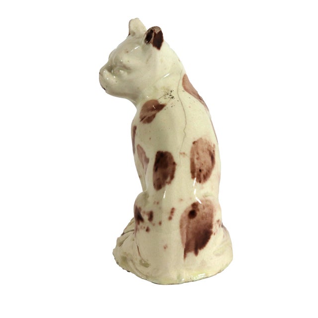 English Creamware Pottery Toy Cat, Whieldon-Type Manganese Sponged Figure English, probably Staffordshire, Circa 1760–1780...