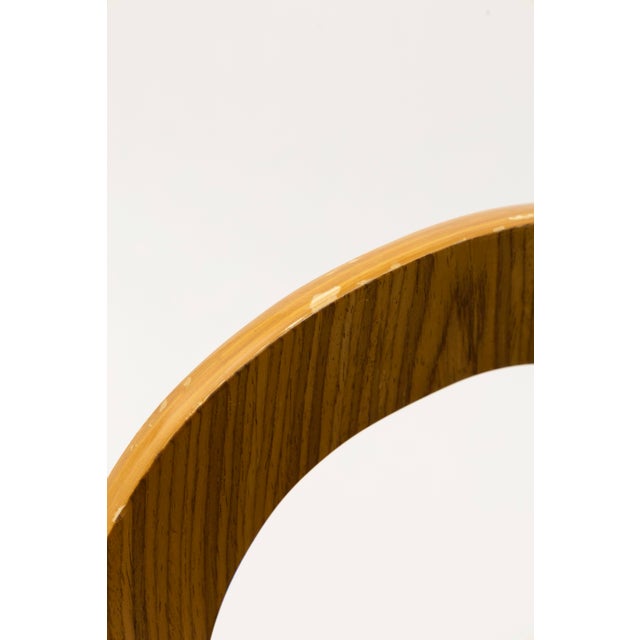 Mid-Century Modern Retro Style Wood and Leather Swivel Office Chair For Sale - Image 3 of 7