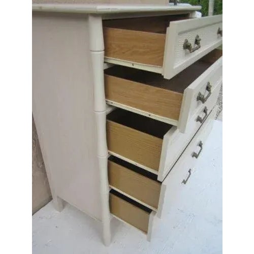 White 1970s Hollywood Regency Broyhill White Chest Vintage 5 Drawers For Sale - Image 8 of 13