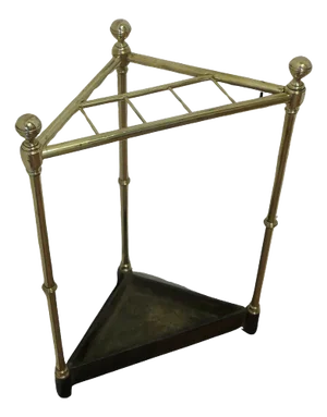 Victorian Brass and Cast Iron Corner Umbrella Stand, 1880s