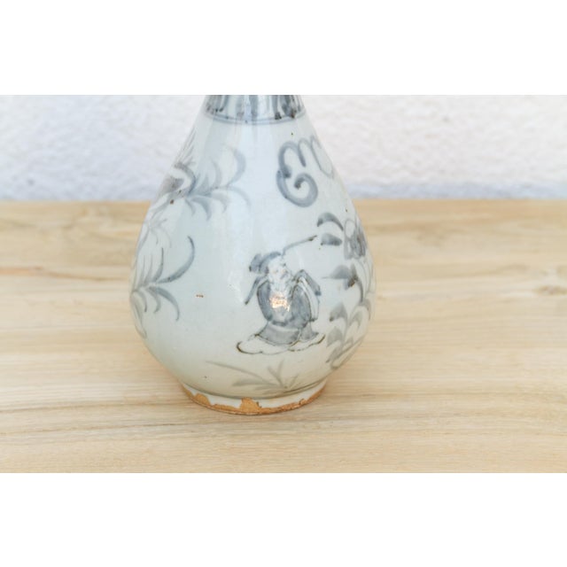 Pear Shape Antique Vietnamese Bottle Vase For Sale - Image 4 of 7