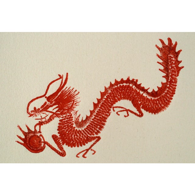 Late 20th Century "Taiwan #2" Red & Grey Buddah Sculpture, Pagoda, & Three Dragons A/P Collagraph by Naomi L. Policoff For Sale In Monterey, CA - Image 6 of 11