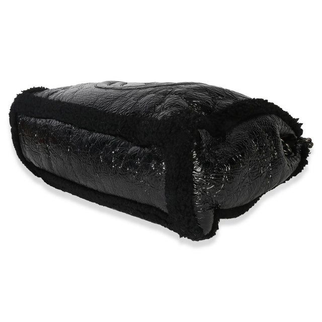 Animal Skin Black Patent Shearling Medium Soho Hobo For Sale - Image 7 of 9