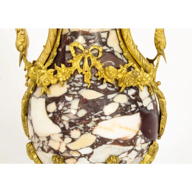 Antique French Louis XVI Revival Ormolu Mounted Marble Table Lamp, 1860s For Sale - Image 5 of 16