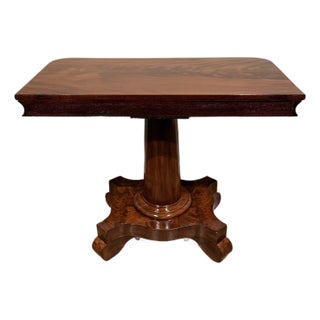 Antique Regency Figured Walnut Console Table For Sale