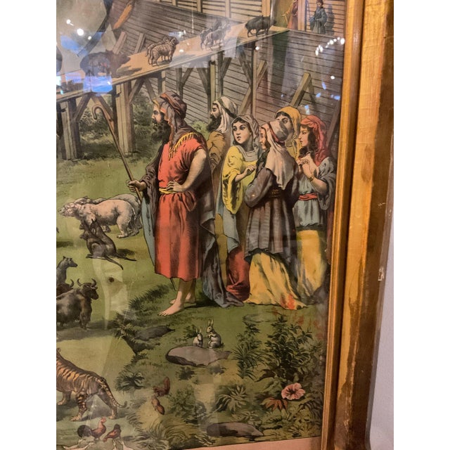 Green 1880s Noah’s Ark Print In Gilt Wood Frame For Sale - Image 8 of 12